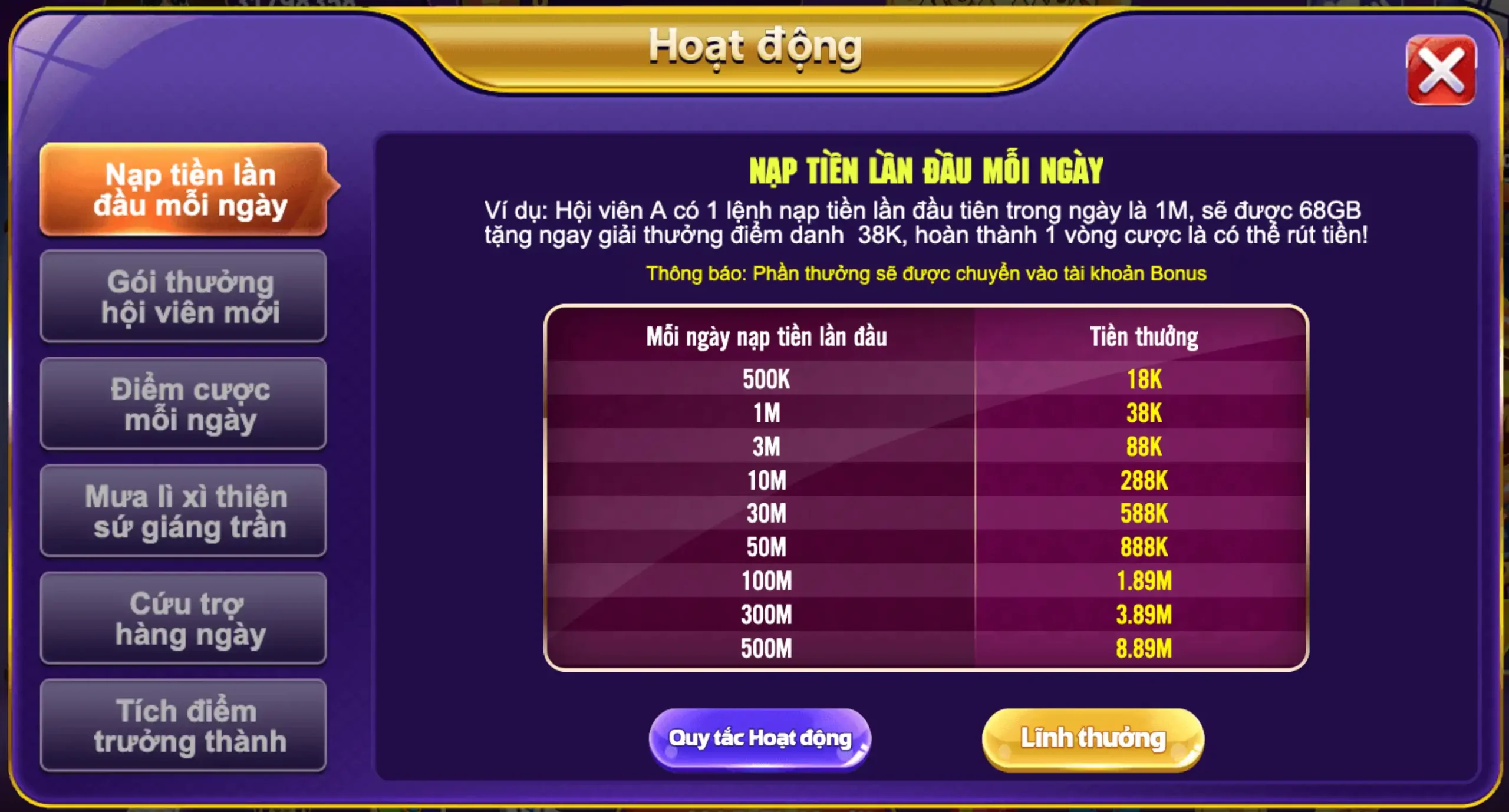 68gb khuyen mai nap tien lan dau moi ngay